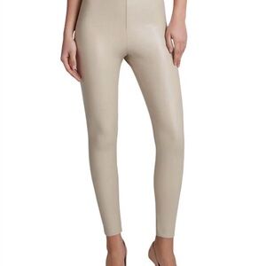 Commando High-Rise Faux Leather Leggings in Light Taupe